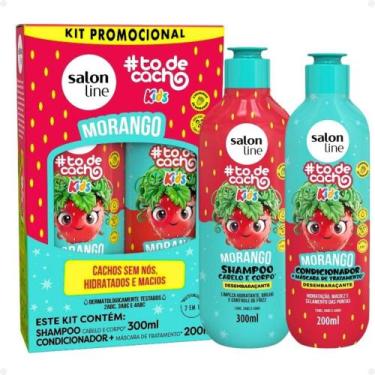 Imagem de Kit Salon Line Kids: Shampoo 300ml e Condicionador 200ml Morango 
