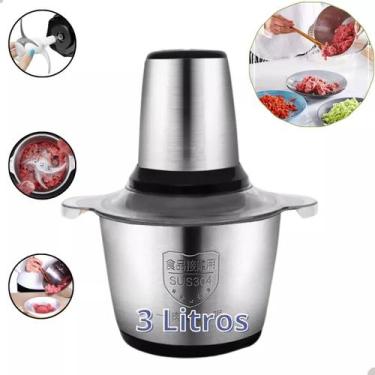 Imagem de 3l moedores de carne elétricos multifuncional 304 aço inoxidável tritu