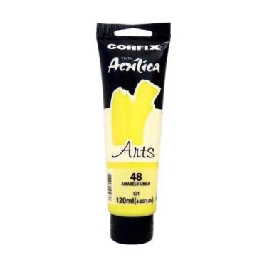 Imagem de Tinta Acrílica 120ml G1 048 Amarelo Limão Corfix, 048 - AMARELO LIMAO