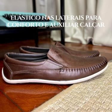 Imagem de Sapato Mocassim Masculino Casual Social em Couro Legitimo Confortavel 