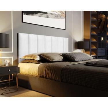 Imagem de Cabeceira Madri cama casal Queen 1,60m Branca - Dullar Móveis