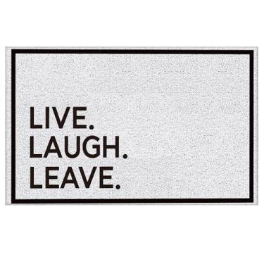 Imagem de Supwhd Capacho engraçado - Live Laugh Love Leave: Tapete de boas-vindas 76 x 43 cm