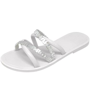 Imagem de Chinelo Feminino Rasteira + Bolsa Metalizada Golden Melissa