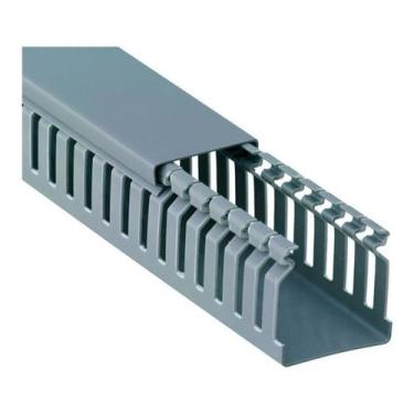 Imagem de Canaleta Recorte Aberto Cinza 80x80mm 2 Metros - Elesys