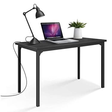 Imagem de AKALNNB Mesa de PC 47 polegadas Home Office PC Mesa para Trabalhar, Estudar Escrita ou Jogar Moderna Minimalista Laptop Estação de Trabalho Escrivaninha, Estrutura de Tubo de Aço Preto Estável