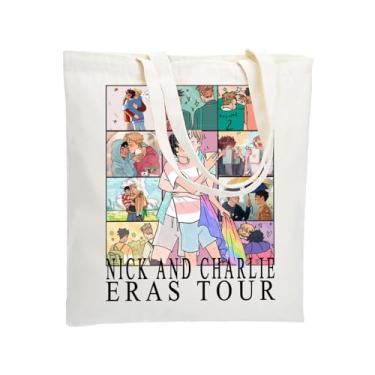 Imagem de WZJHCL Sacola Nick And Charlie Tour LGBT Orgulho Presente Dia do Orgulho Presente LBGT Reutilizável Programa de TV Sacola de Mercearia, Bolsa Nick, Large