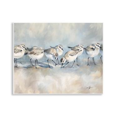 Imagem de Stupell Industries Arte de placa de parede Sandpiper Birds Mirage, design por Ramona Murdock, 14 x 11