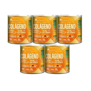 Imagem de Kit 5x Colágeno Ácido Hialurônico suplemento em pó sabor tangerina 250