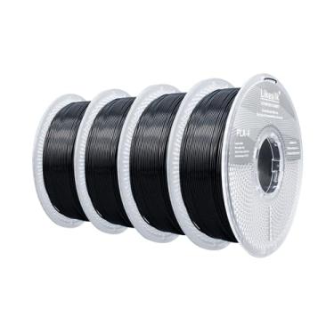 Imagem de Likesilk Filamento de impressão 3D PLA F Filamento de impressão 3D 1,75 mm precisão dimensional +/- 0,02 mm, 0,25 kg e 1 kg e 10 kg (preto 4 kg)