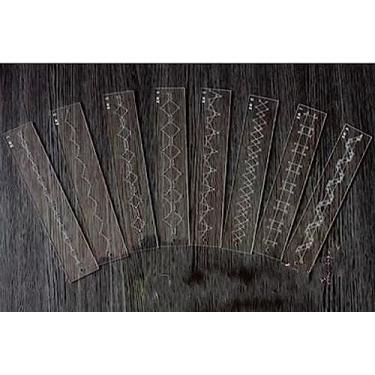 Imagem de YJIUYUANQ Ferramentas de patchwork, modelos de estofamento de acrílico, modelo de bordado, régua acolchoada de renda - 8 estilos