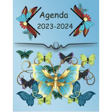 Imagem de Agenda 2023-2024| Butterfly Cover| 12 Month Calendar| July 2023 to June 2024 Weekly Monthly Planner with Holidays| perfect for gifts/student/work| ... important dates/yearly organization calendars