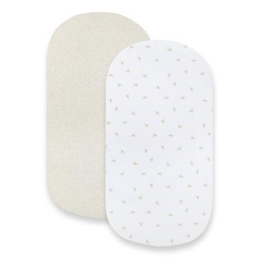 Imagem de Burts Bees Lençol de berço de bebê, capa infantil BEESNUG, 100% algodão orgânico, essencial unissex macio para recém-nascidos para todos os tapetes ou colchões ovais ou retangulares padrão - 38 x 83