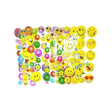 Imagem de 02 Cartelas de Adesivos Hel lo Kitt y Coração Carinha Feliz 3D Adesivo Bolha Alto Relevo Puff (02 Cartelas Carinha Feliz)