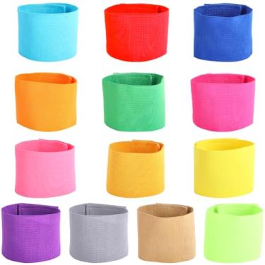 Imagem de CREATCABIN 13 peças 13 cores braçadeiras de capitão elástico ajustável líder braçadeira memorial braçadeira esporte ao ar livre braçadeiras para homens mulheres futebol vôlei basquete corrida equipe