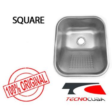 Imagem de Tanque de sobrepor Square 34x40 -  INOX 304 - Escovado - tecnocuba