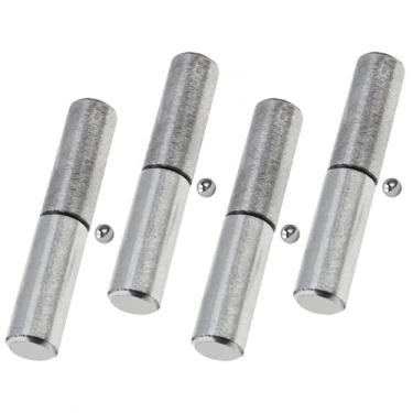 Imagem de 4 peças de dobradiças de barril soldáveis 10,5 x 9,5 cm, dobradiças de portão resistentes para porta giratória/rampa de reboque/data de ferro com 4 peças de esfera de rolamento, capacidade de carga