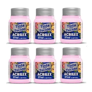 Imagem de Tinta Para Tecido Fosca Acrilex 37ml Várias Cores 6 Unidade Artesanato Fixação Frio Alta Cobertura – Fixação a Frio e Alta Cobertura Com Acabamento Fosco, Este Kit É A Escolha Perfeita Para Quem Busca Qualidade (Rosa Bebe 813)