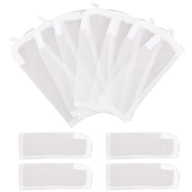 Imagem de BOXOB 10 Sacos de Mídia Filtrante Aquário, Sacos Malha Filtrante Extrafina 100 Mícrons para Aquário com Fecho Plástico para Resina de Carvão Ativado (20x7,5 cm)