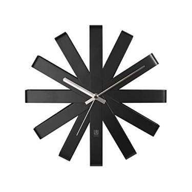 Imagem de Relogio De Parede Ribbon Cor Preto Em Metal Umbra Preto