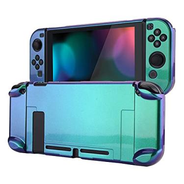 Imagem de eXtremeRate PlayVital Cover for Nintendo Switch, Protective Case Protector for Switch, Shock-Absorbent Anti-Scratch Dockable Easy to Install Durable Hard Shell Game Accessories, Chameleon Green Purple