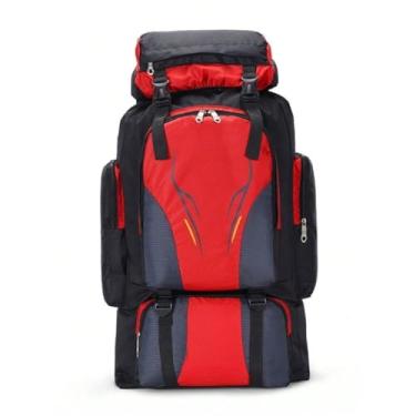 Imagem de Mochila Viagem Camping 70L Montanhismo Caminhada Pesca Trilha (Vermelho)