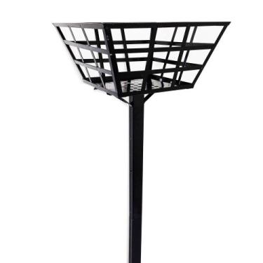 Imagem de Lixeira Grande Externa De Calçada Resistente A Chuva Preta Quadriculad