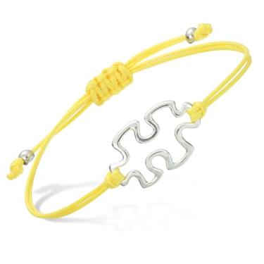 Imagem de PATIKIL Pulseira de corda de quebra-cabeça, pulseira de corda trançada feita à mão ajustável com pingente para amizade, joias artesanais faça-você-mesmo, 11.8 inch, Corda de cordão, Sem pedra