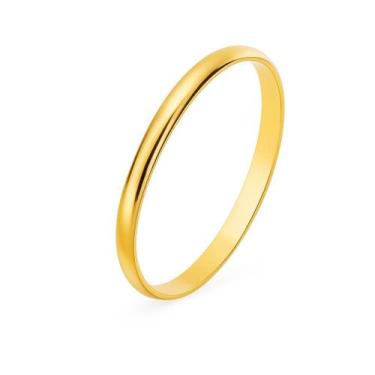 Imagem de Aliança Noivado 3mm Banhada Ouro 18k Casamento Compromisso Tradicional