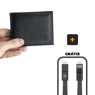 Imagem de Kit Carteira de Couro Guardian + Cabo Slim 3 em 1 - Gshield