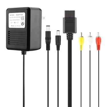Imagem de FNKTQL Fonte De Alimentação Ca E Cabo Adaptador Áudio Vídeo Rca Av Para Sistemas Super Nintendo Snes Nes Genesis 1, Conjunto Console Jogos, Modelo Sns-001