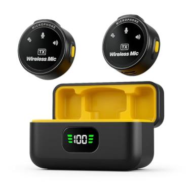 Imagem de Microfone de Lapela J6 Sem Fio para Celular iPhone modelo tipo C e Android – Wireless Mic com Case Carregadora Automática, Ideal para Vídeos, Reuniões, Aulas e Lives j6