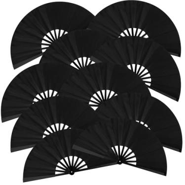 Imagem de Xvvirnt 20 peças de leques de mão, fãs de clacking para dança de linha, grande ventilador de rave, ventiladores de mão dobráveis para mulheres, presente de dança de festival de concerto