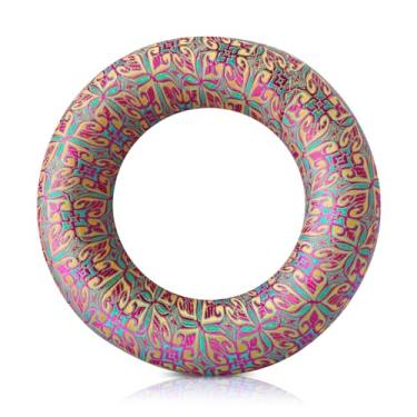 Imagem de UPCEED Almofada de canto para tigelas de canto tibetanas, almofada redonda de brocado de seda feita à mão para cura de som e acessórios de tigelas de som de cristal (amarelo-roxo, 16,7 polegadas)