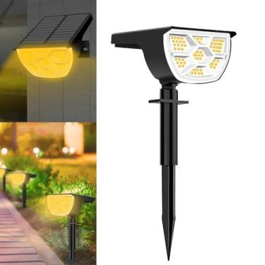 Imagem de Kit de Luzes Solares de Jardim – Holofotes LED com Espeto Externo, IP65 à Prova d'Água, 3 Modos de Iluminação – Energia Solar para Quintal e Áreas Externas (68 LED - Branco Quente, 2)