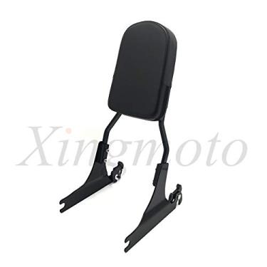Imagem de NBX- Substituição do Encosto Destacável Preto Brilhante Sissy Bar Skull para Compatível com Harley 05-later FLST FLSTSC