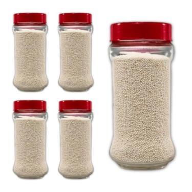 Imagem de 5 Pote de Vidro 350ml Aspen M Com Tampa Plástico Para Condimentos (Branco)