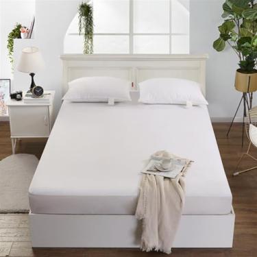 Imagem de Lençol de elástico extraprofundo, elegante conforto de qualidade de hotel, lençol com elástico de 1 peça, bolso profundo de até 40,6 cm - ultramacio, sem vincos, fácil de cuidar (B, Queen (padrão dos