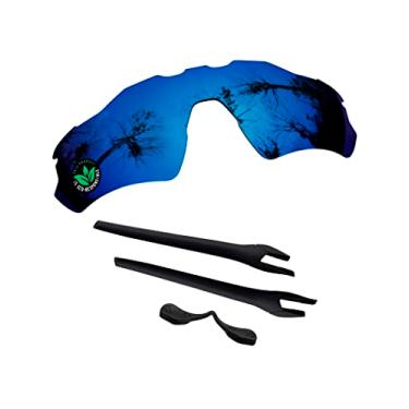 Imagem de Raydi Lentes de reposição de policarbonato e kits de borracha para óculos de sol Oakley Radar EV Path OO9208 - Trail Blue Mirror - Polarizado
