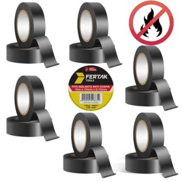 Imagem de Fita Isolante Anti Chamas 10M X 19Mm Kit 06 Un - Fertak