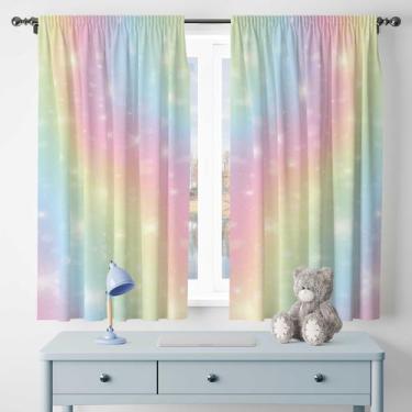 Imagem de Cortina Tecido Oxford Decorativa Tie Dye Candy Estrelas - 120x70cm - C
