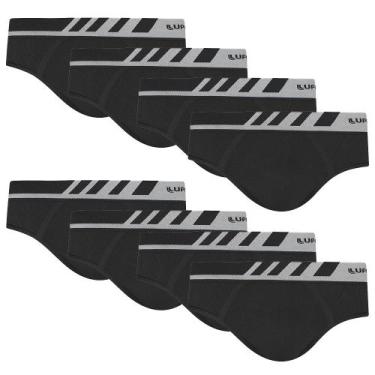 Imagem de Cueca Slip Lupo Microfibra Sem Costura  Kit Com 8 Cuecas Nfe, M, Preto