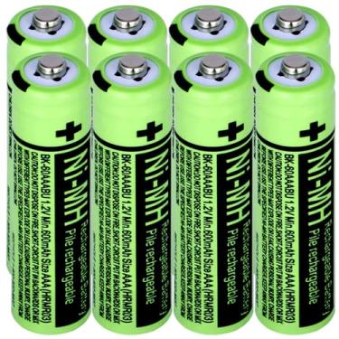 Imagem de 8 pacotes de baterias de substituição BK-60AAABU 1,2V 600mAh, pilhas recarregáveis AAA Ni-MH 1,2V para telefones sem fio Panasonic, telefone bateria BK60AAABU