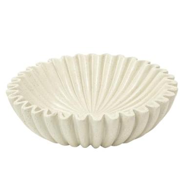 Imagem de CSjihua Tigelas decorativas modernas para sala de estar, sala de jantar, mesa de centro de mesa, decoração de casa (off-white)