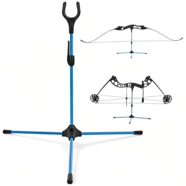 Imagem de FENJANER Suporte de arco para arco recurvo fibra de vidro leve suporte de arco pernas para arco composto (azul)