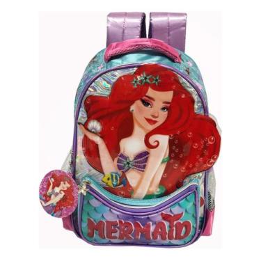 Imagem de Mochila Sereia Infantil Feminina Escolar Costas Aulas Dl1464 - Denlex,