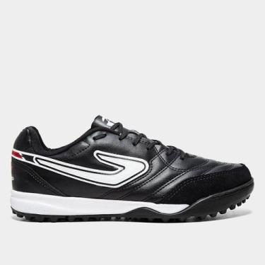 Imagem de Chuteira Society Topper Maestro Club V Unissex, Preto, Branco, 37