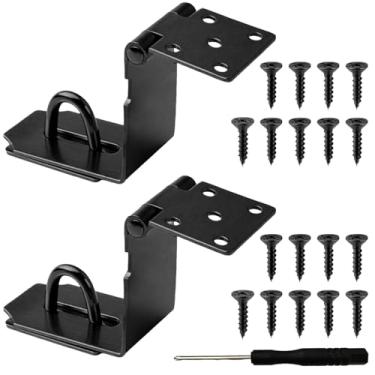 Imagem de Wopanxye Ferrolho de cadeado de ângulo reto de 12 cm, fecho de porta de segurança de aço inoxidável, 2 pacotes de trava de portão de jardim com parafusos, para porta de celeiro de madeira, armários