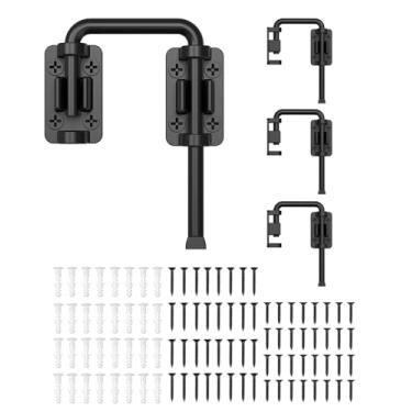 Imagem de MeBantoo Trava para porta deslizante de pátio de 6 cm em U - Trava de parafuso de segurança doméstica de aço inoxidável para celeiro, jardim, portão de cerca, janela - Opção de instalação em vários