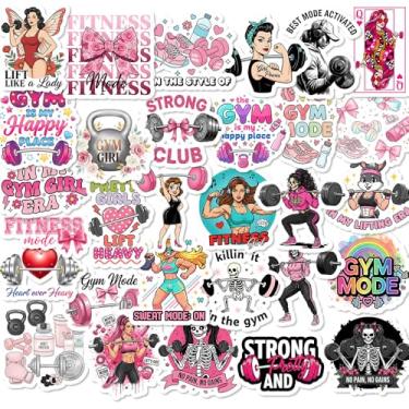 Imagem de Pacote com 30 adesivos para meninas de academia – Adesivos de vinil motivacionais à prova d'água para laptop, garrafa de água, álbum de recortes, equipamentos de academia, capa de telefone
