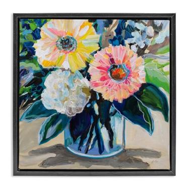 Imagem de Stupell Industries Arte de parede em tela flutuante com moldura preta My Treasure Bouquet, design de Jeanette Vertentes, 25 x 25